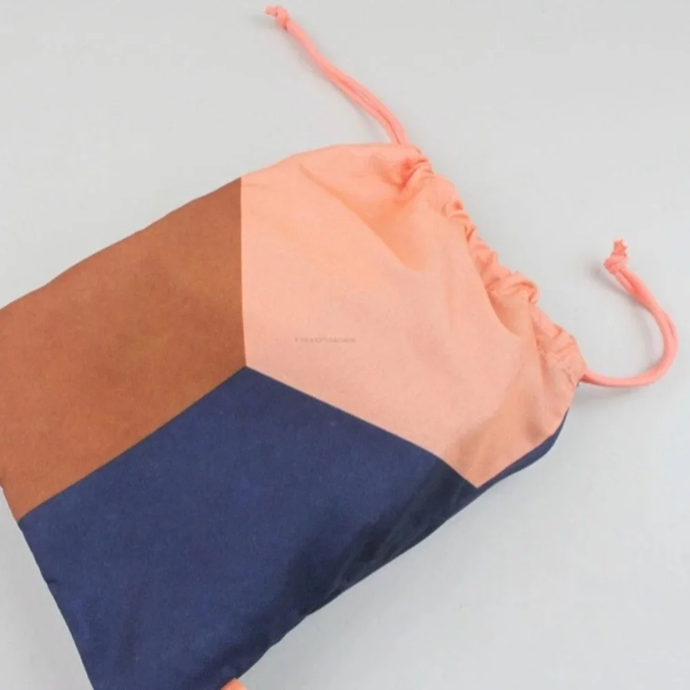 Ipsy Colorblock Drawstring Glam Cosmetic Pouch Bag